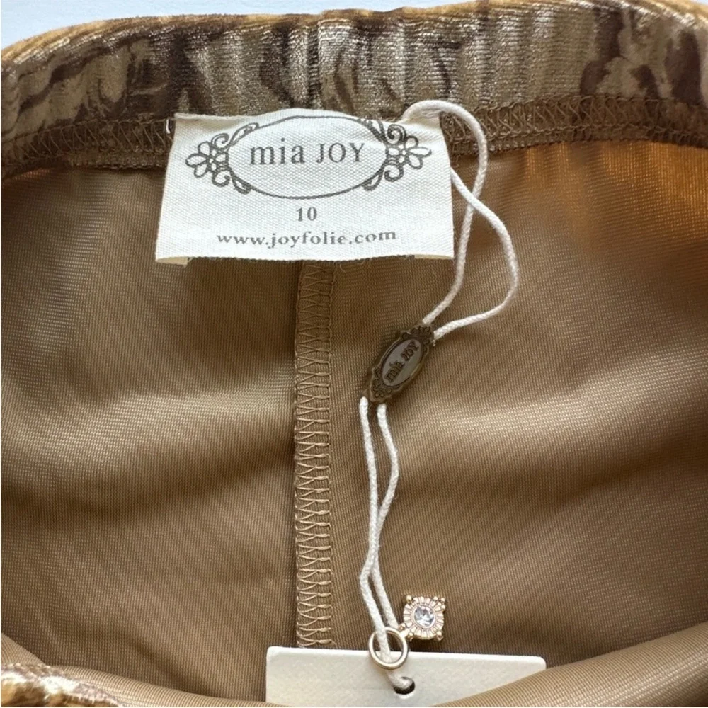Joyfolie Myla Ochre Floral Velvet Legging Mia Joy